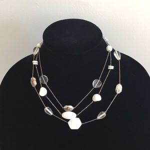 The Limited White & Silver Necklace